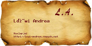 Löwi Andrea névjegykártya